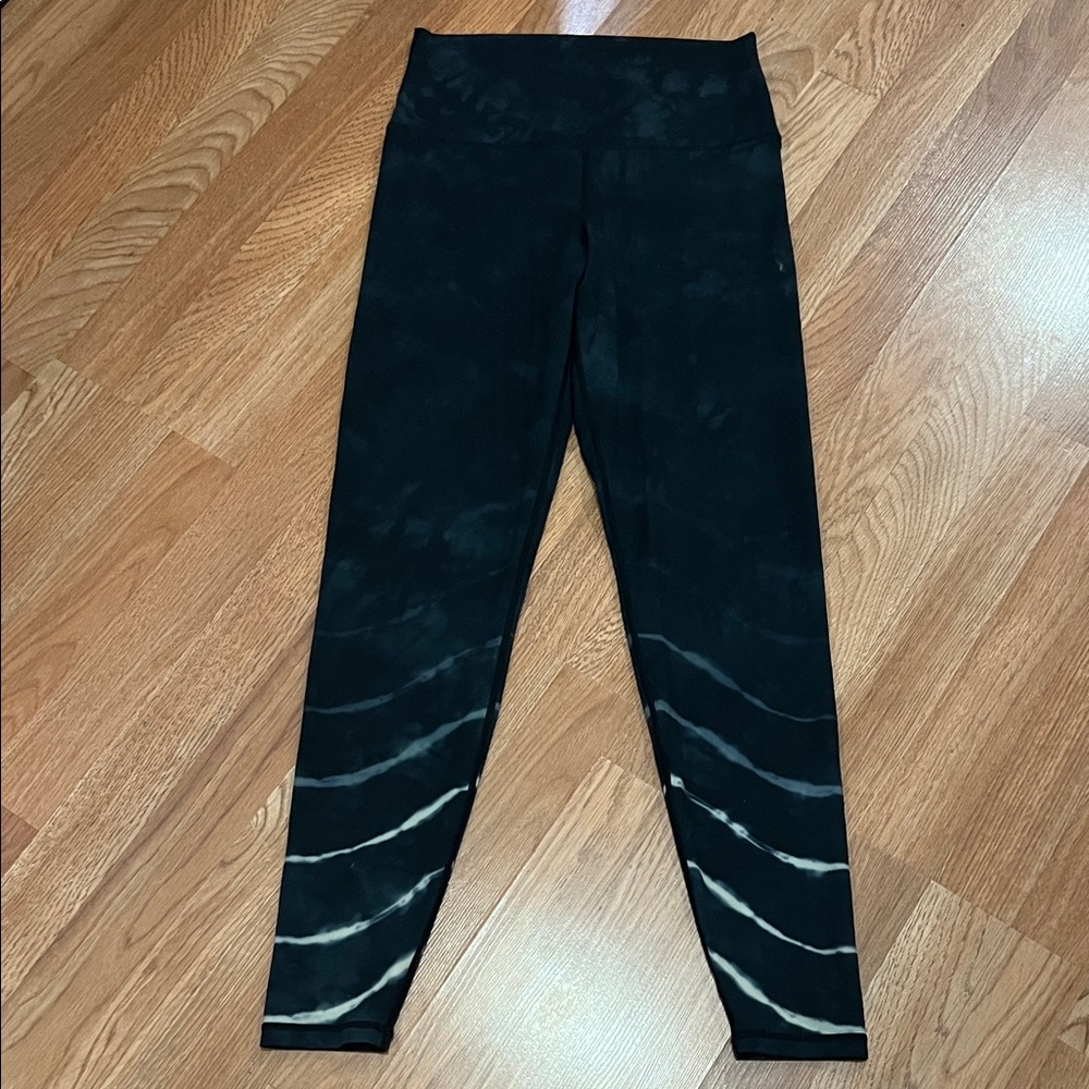 Glyder Grey Blue Black Tie Dye Athletic Leggings  Sz M